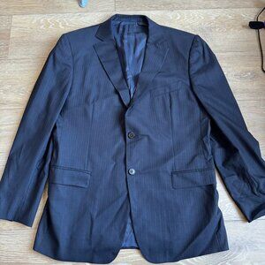 Ermenegildo Zegna Z Navy Blue Pinstripe Two Button 42R IT52 Suit Jacket